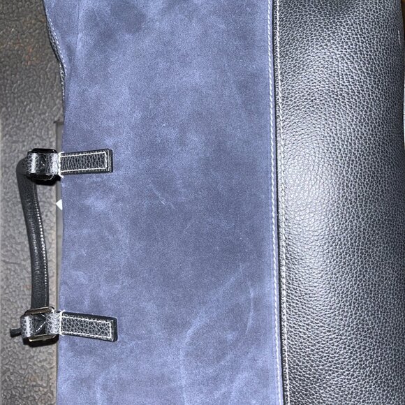 Francesca Suede Leather Navy and Black Tote Brand new with tags - Picture 8 of 11